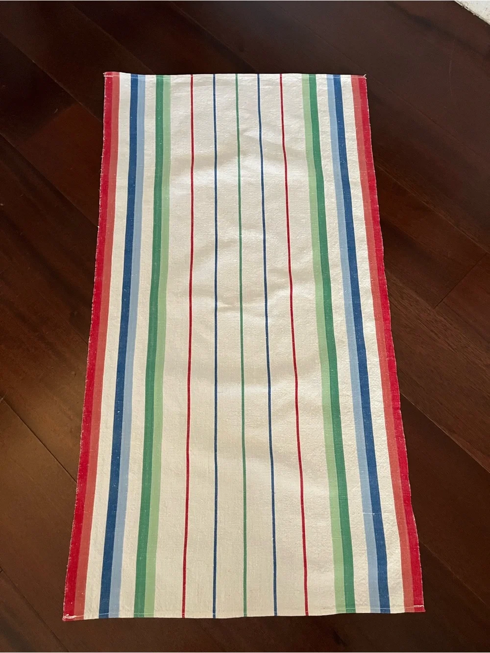 Lot of 2 striped linen towels cannon French MCM 💚❤️💛💙